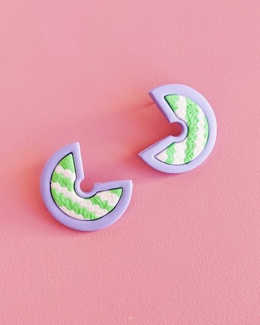 Pendientes geométricos Ziggi lila