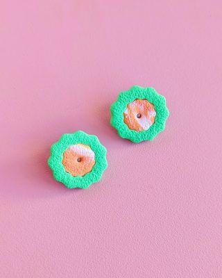 Pendientes coloridos Botanical verde