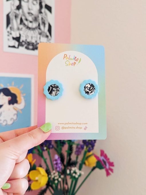 Pendientes coloridos Botanical blue - Imagen 2