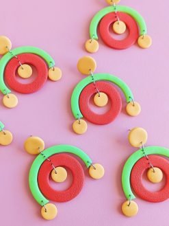 Pendientes artesanales Theresa Rojo