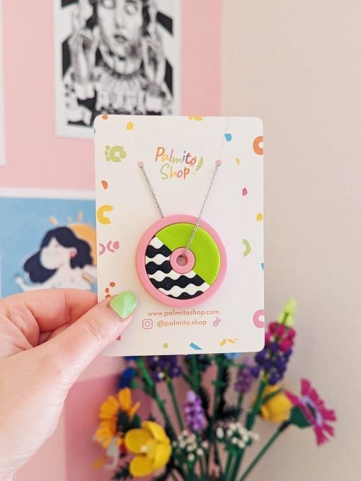 Collar geométrico maxi Hawai blanco y negro - Imagen 2