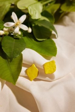 Pendientes pegados limón