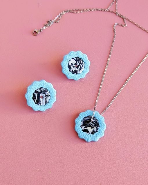 Pendientes coloridos Botanical blue - Imagen 3