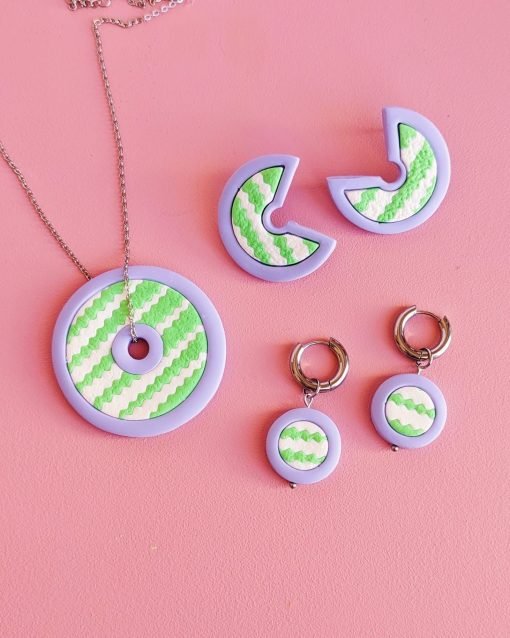 Pendientes geométricos Ziggi lila - Imagen 3