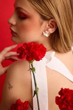 Pendientes pétalo clavel