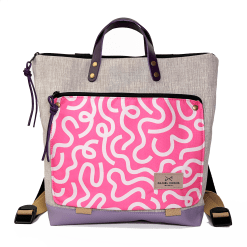 Mochila cuadrada impermeable print rosa