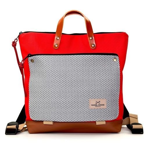 Mochila cuadrada rojo y espiga