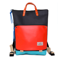 Mochila rectangular negro y rojo