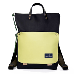 Mochila rectangular negro y amarillo