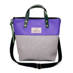 Bolso bandolera lila y gris claro