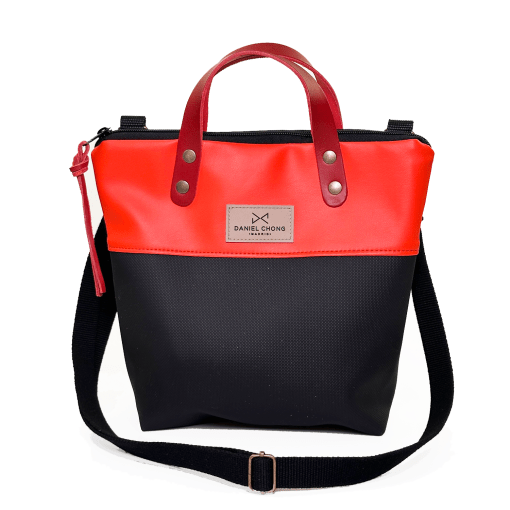 Bolso bandolera negro rojo intenso