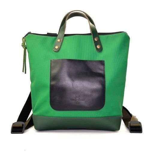 Mochila mini cuadrada verde