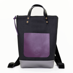 Mochila mini negra y lila