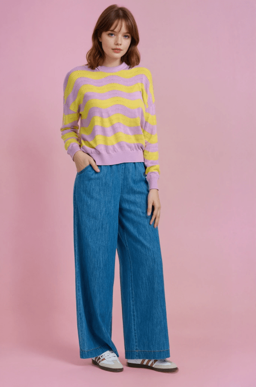 Jersey calado de rayas onduladas - Imagen 3