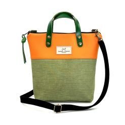 Bolso bandolera naranja y verde