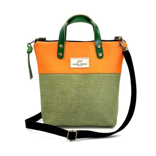 Bolso bandolera naranja y verde