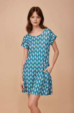 Vestido corto azul raquetas