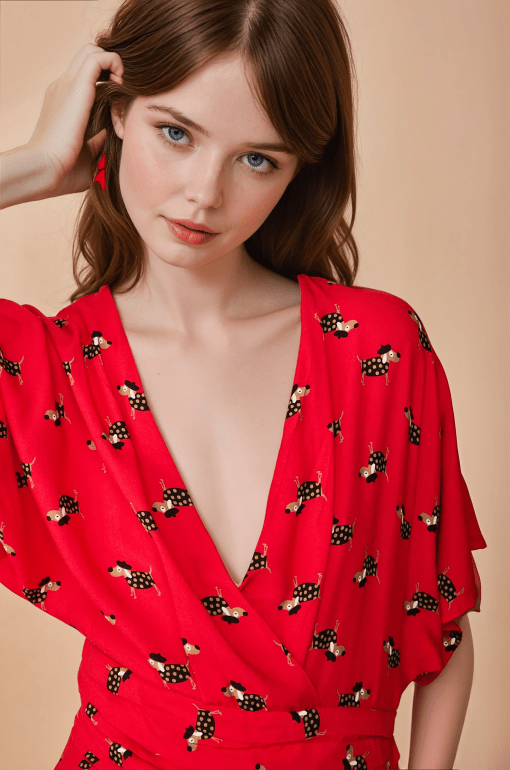 Mono largo rojo perros - Imagen 2