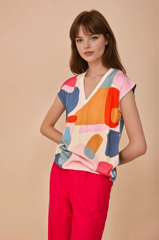 Blusa estampado geométrico