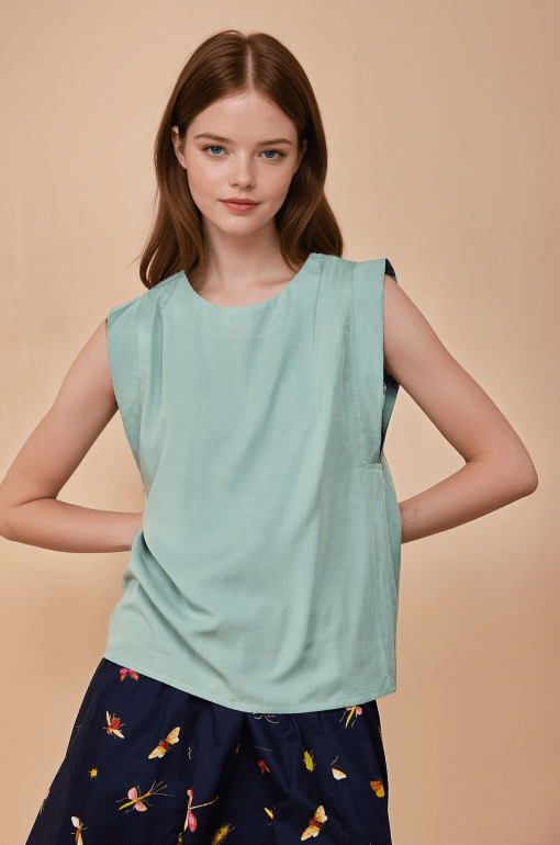 Blusa verde menta sin mangas