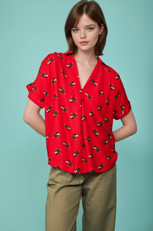 Blusa roja perros - Imagen 4