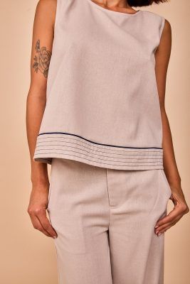 Alternative view of Blusa sin mangas tostada