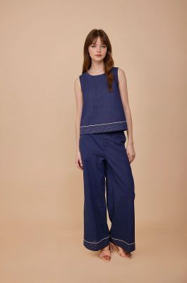 Pantalón fluido azul marino