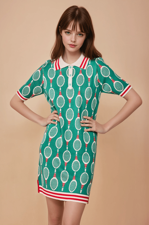 Vestido de punto raquetas