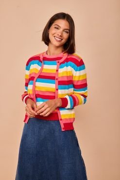 Chaqueta de punto rayas multicolor