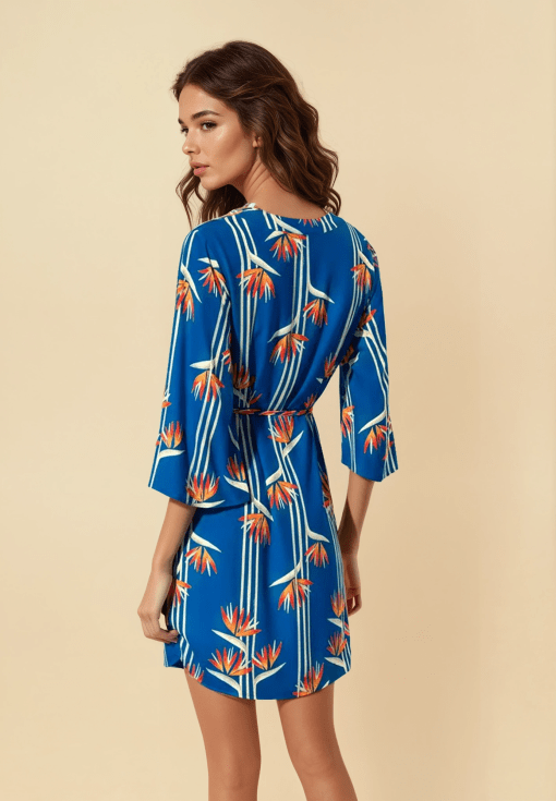 Vestido corto azulón floral - Imagen 2