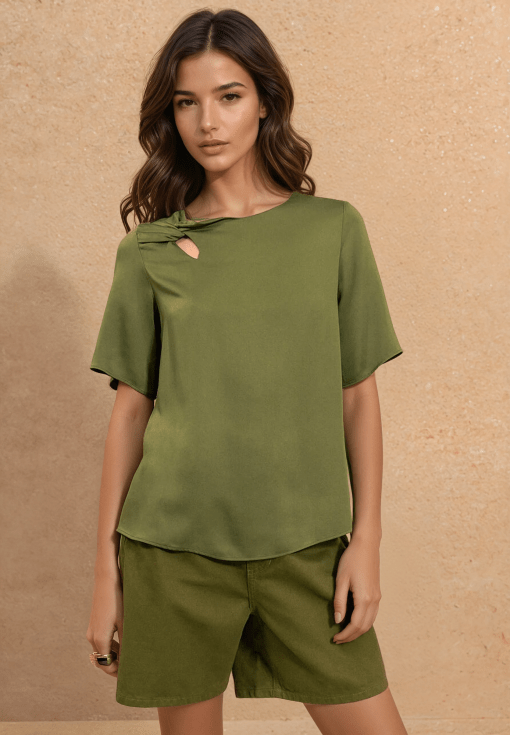 Blusa Florencia frunce verde - Imagen 3