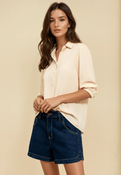 Camisa camisera blanco roto