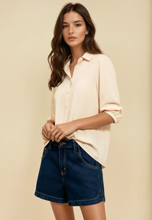 Camisa camisera blanco roto