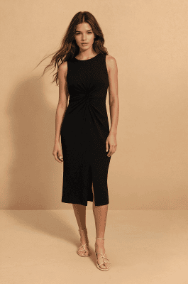 Alternative view of Vestido entallado abertura negro