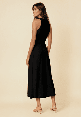 Alternative view of Vestido midi evasé preto reativo