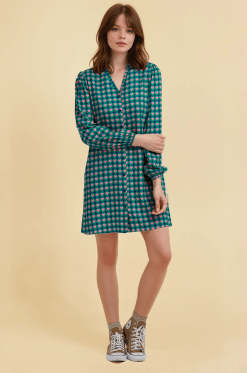 Vestido corto estampado de corazones