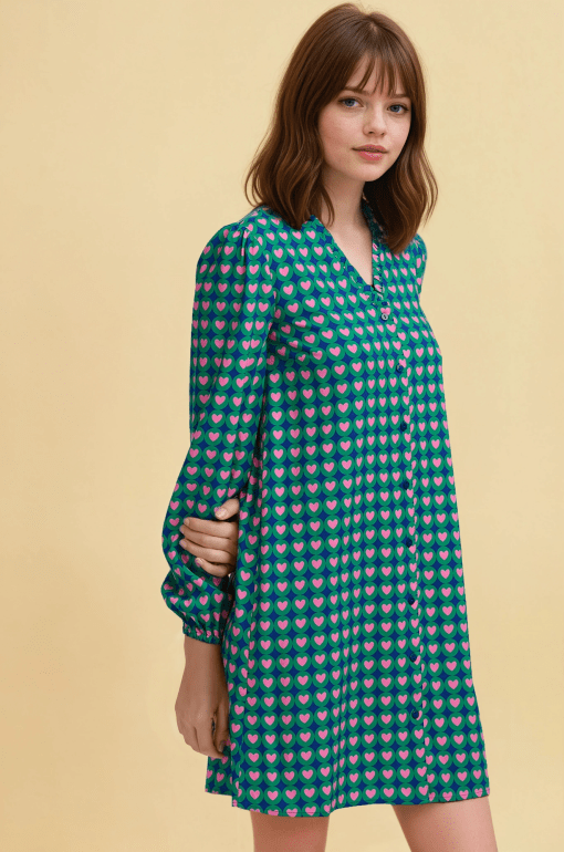 Vestido corto estampado de corazones - Imagen 6