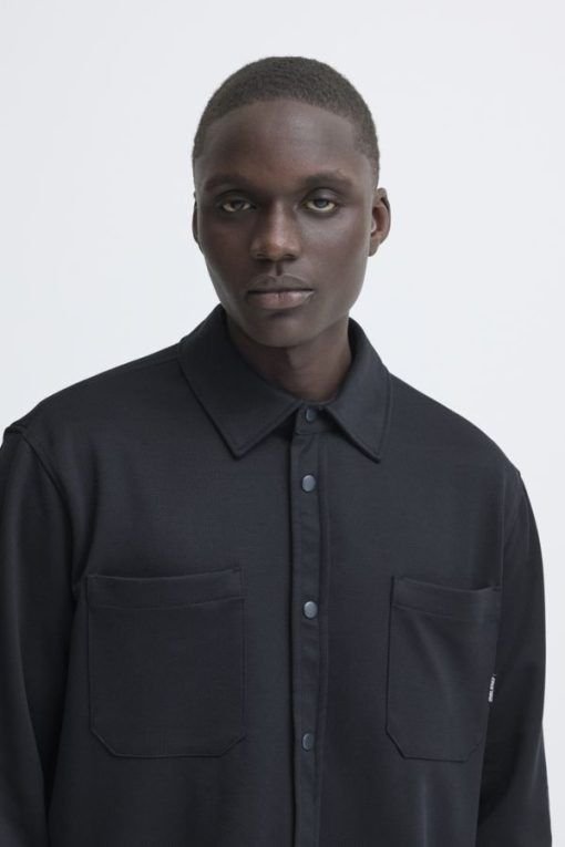 Sobrecamisa de punto negra hombre - Imagen 3