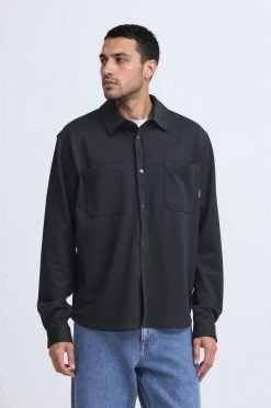 Sobrecamisa de punto negra hombre