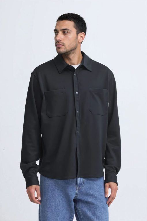 Sobrecamisa de punto negra hombre