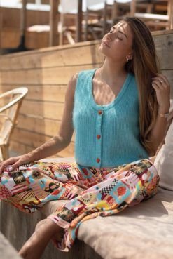 Chaleco aqua corazones