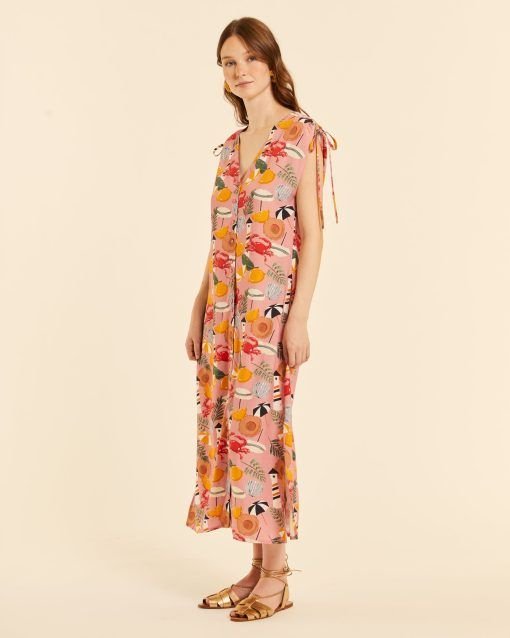 Vestido largo estampado marinero - Imagen 4