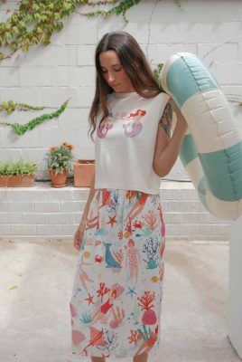 Alternative view of Camiseta crop sirenas