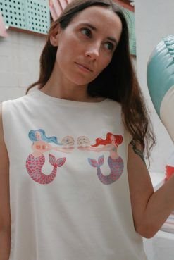 Camiseta crop sirenas