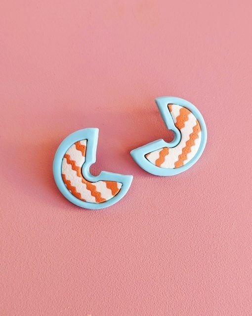 Pendientes geométricos Ziggi azul