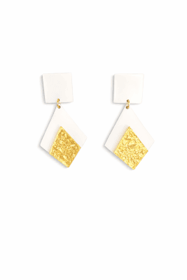 Pendientes Alas de Grulla Blancos