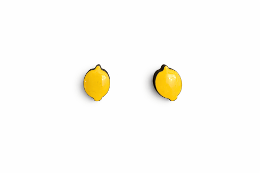 Pendientes limones mini madera