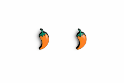 Pendientes chile habanero mini madera