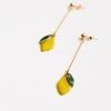 Pendientes largos limon hoja