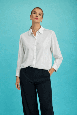 Alternative view of Camisa camisera blanca viscosa